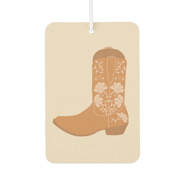 Rustic Western Earth Tone Country Cowboy Boots Car Air Freshener (Front)