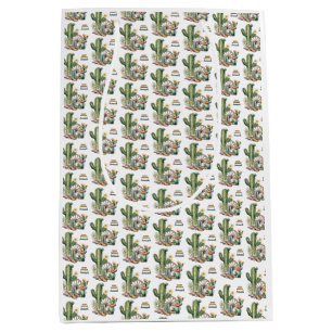 Rustic Western Floral Desert Name Happy Birthday Medium Gift Bag