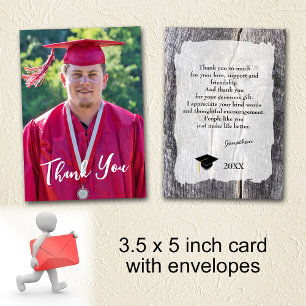 Rustic Western Graduation Thank You card