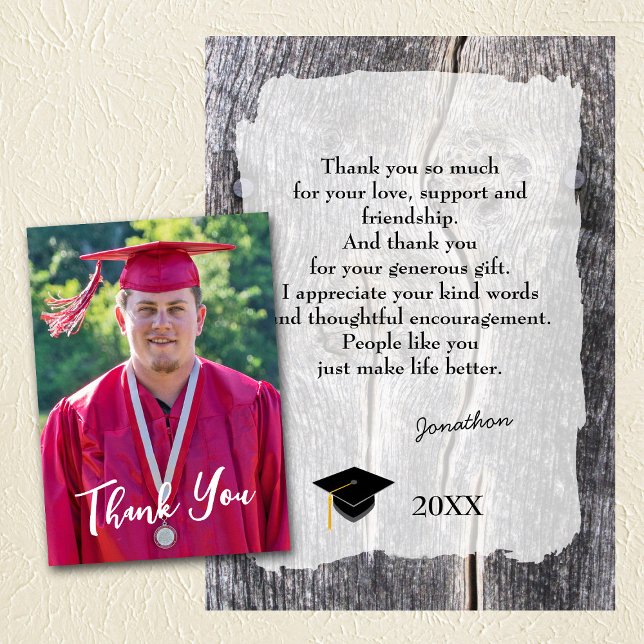 Rustic Western Graduation Thank You card (Creator Uploaded)