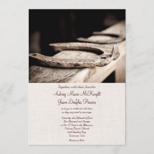 Rustic Western Hoof Horse Shoe Wedding Invitations