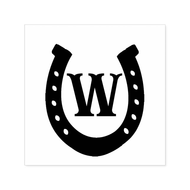 Rustic Western Horseshoe Monogram Self-inking Stamp (Design)