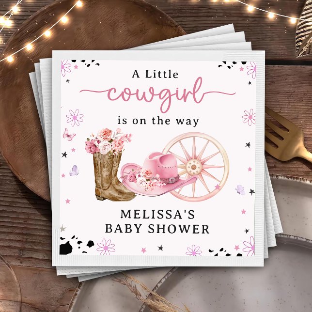 Rustic Western Little Cowboy Baby Shower Napkins (Creator Uploaded)