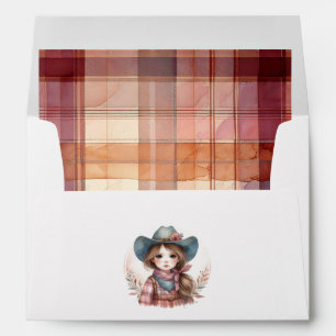 Rustic Western Little Cowgirl Baby Shower Envelope