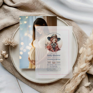 Rustic Western Little Cowgirl Baby Shower Vellum Invitations