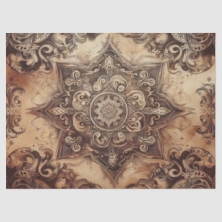 Rustic Western Mandala on Cowhide 1 Tissue Paper