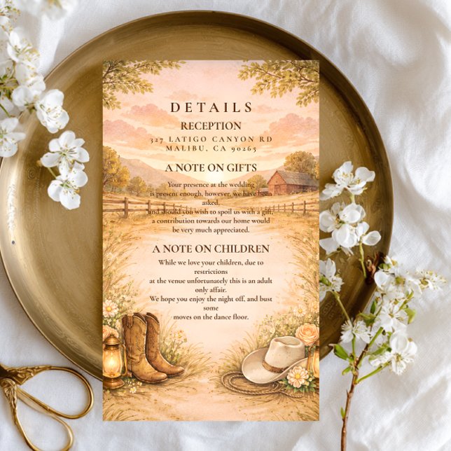 Rustic Western Meadow Wedding Enclosure Card (Creator Uploaded)