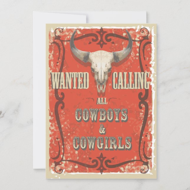 Rustic Western Party Invitation (Front)