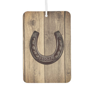 Rustic Western Personalised Lucky Horseshoe Car Air Freshener
