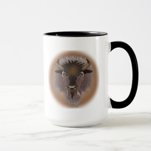 Rustic Western Plains Bison Mug (Right)