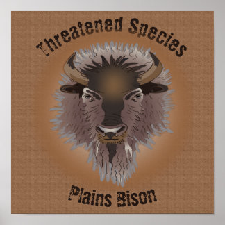 Rustic Western Plains Bison Poster