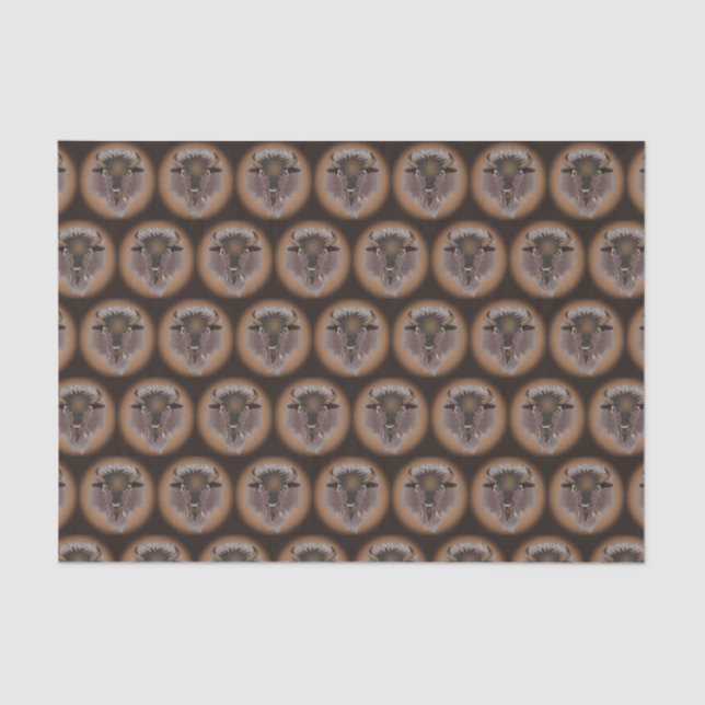 Rustic Western Plains Bison Tissue Paper (Front)