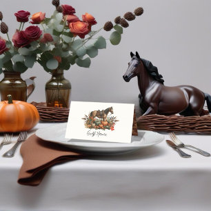 Rustic Western Pleasure Horse Thanksgiving Place Card