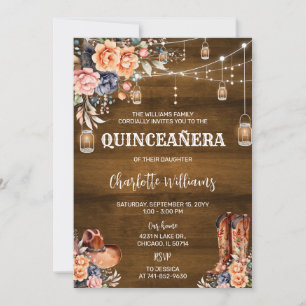 Rustic Western Quinceañera Invitation