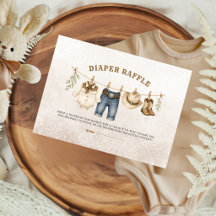 Rustic Western Ranch Cowboy Diaper Raffle