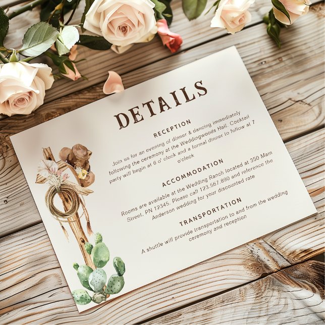 Rustic Western Ranch Wedding Details Enclosure Car (Creator Uploaded)