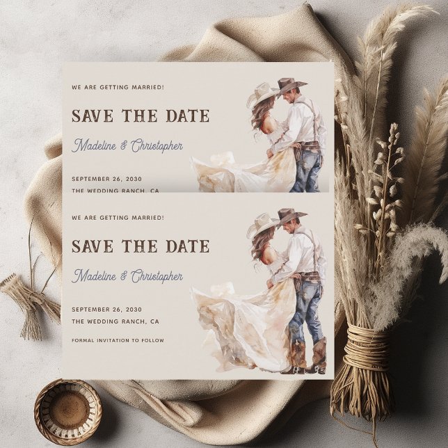 Rustic Western Ranch Wedding Save the Date Invitation (Creator Uploaded)