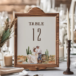 Rustic Western Ranch Wedding Table Number