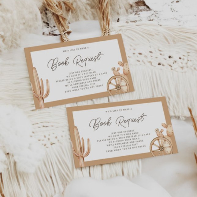 Rustic Western Rodeo Baby Shower Book Request Enclosure Card (Creator Uploaded)