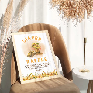 Rustic Western Rodeo Baby Shower Diaper Raffle Poster