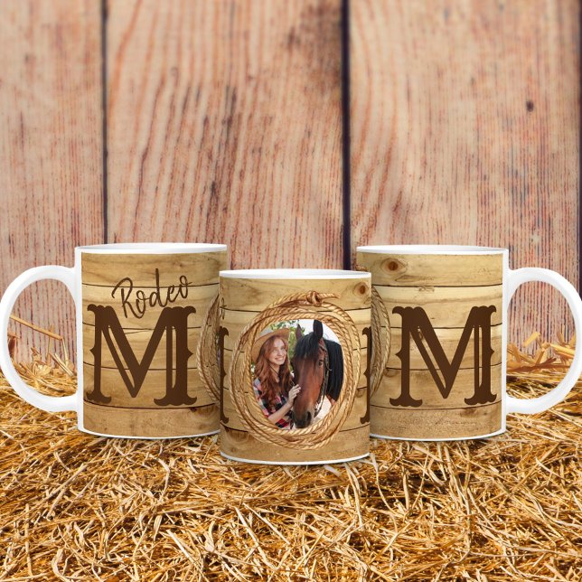 Rustic Western Rodeo Mum Photo Coffee Mug (Creator Uploaded)