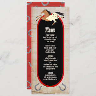 Rustic western rodeo Wedding Menu