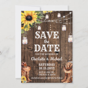 Rustic Western Save the Date Wedding Invitation