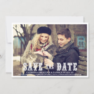 RUSTIC WESTERN SCRIPT SAVE THE DATE ANNOUNCEMENT