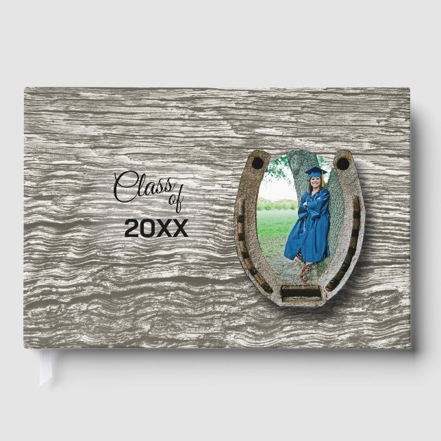 Rustic Western-style Graduation Party Guestbook  (Front)