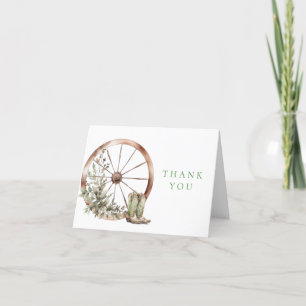 Rustic Western Thank You Card