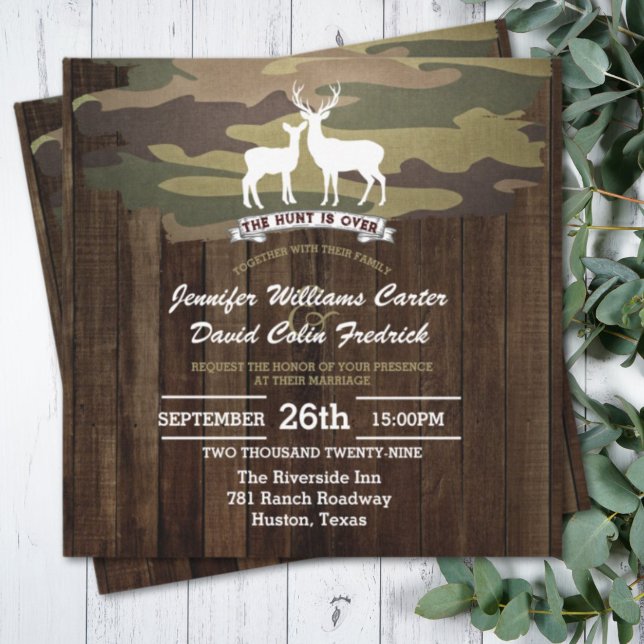 Rustic Western The Hunt Is Over Camouflage Wedding Invitation (Rustic Western The Hunt Is Over Camouflage Wedding Invitation)