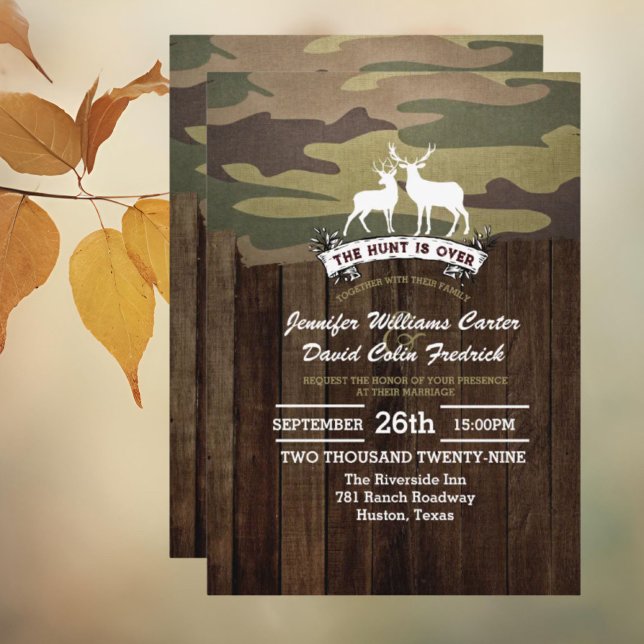 Rustic Western The Hunt Is Over Camouflage Wedding Invitation (Rustic Western The Hunt Is Over Camouflage Wedding Invitation)