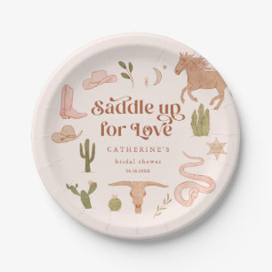 Rustic Western Theme Bridal Shower Paper Plate
