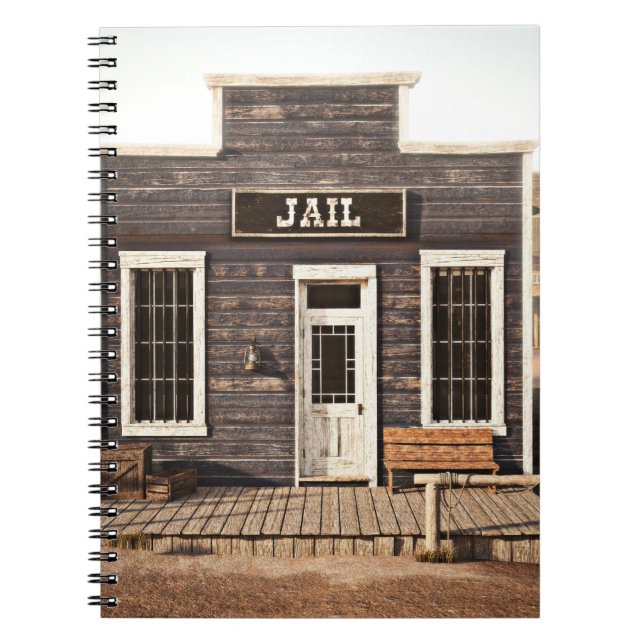Rustic western town jail. 3d ing. Part of a wester Notebook (Front)