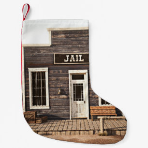 Rustic western town jail. 3d ing. Part of a wester Small Christmas Stocking