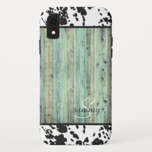Rustic brown cowhide teal western country tooled leather Samsung S10 Case