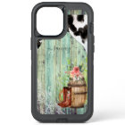 Rustic Western Turquoise Wood Cowhide