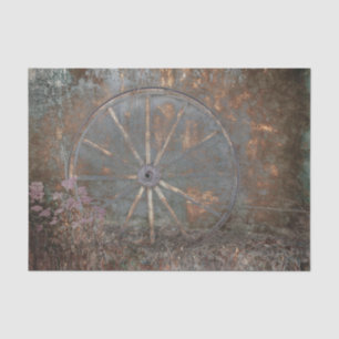 Rustic Western Vintage Brown Grey Wagon Wheel Tissue Paper