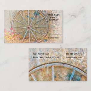 Rustic Western Vintage Wagon Wheel Business Card