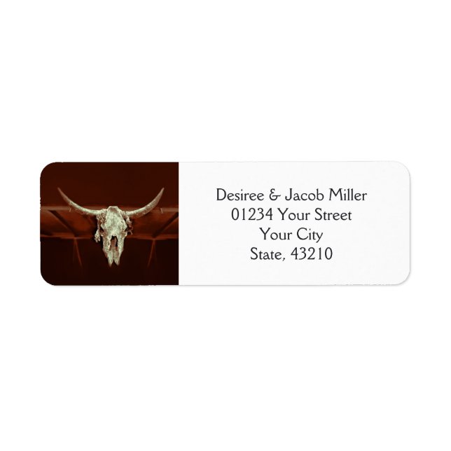 Rustic Western Wedding Bull Skull Save The Date (Front)