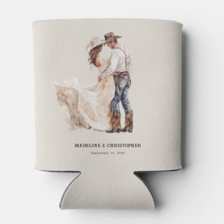 Rustic Western Wedding Can Cooler