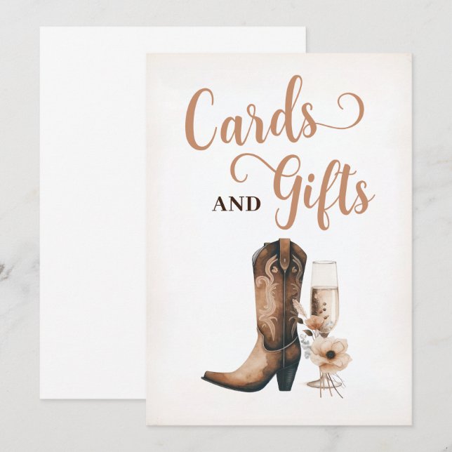 Rustic Western Wedding Cards & Gifts Sign Card (Front/Back)