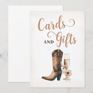 Rustic Western Wedding Cards & Gifts Sign Card