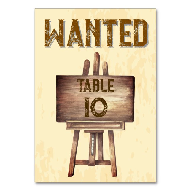 Rustic Western Wedding 🤠 Country Charm Table Number (Front)