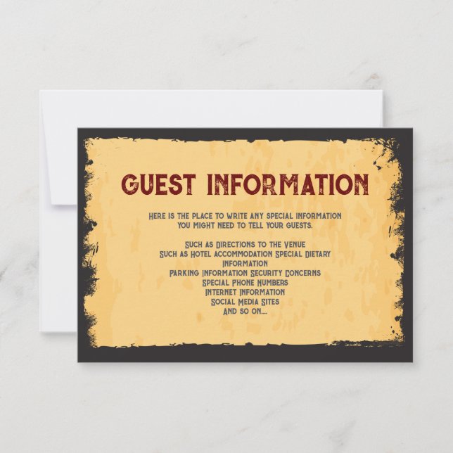Rustic Western Wedding 🤠 Grunge Frame Invitation (Front)