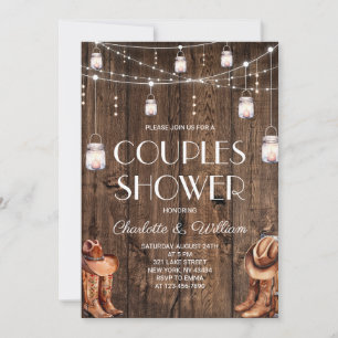 Rustic WesternCouples Shower Invitation