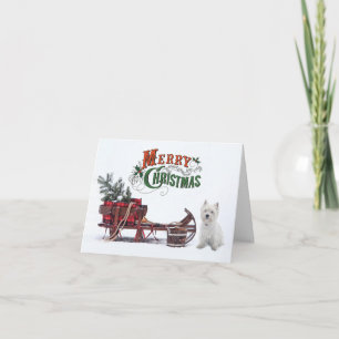 Rustic Westie Christmas Card