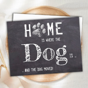 Rustic We've Moved Dog Moving Announcement Postcar Postcard