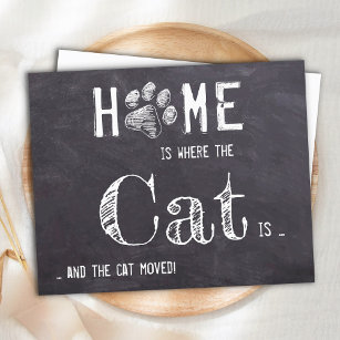 Rustic We've Moved New Address Cat Pet Moving  Announcement Postcard