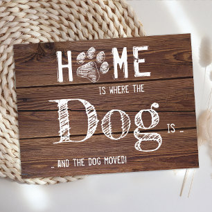 Rustic We've Moved New Address Dog Pet Moving Announcement Postcard